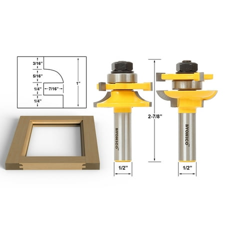 Yonico Rail & Stile Router Bits -Matched 2 Bit Quarter-round - 12238
