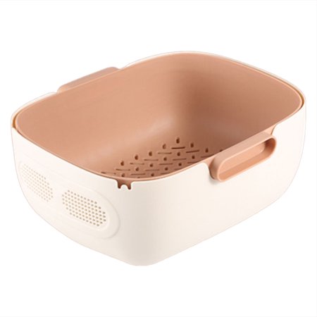 Chamat Double Drain Basket Bowl Rice Washing Kitchen Sink Strainer Noodles Fruit Kitchen Gadget Cleaning Drain Basket -Brown
Chamat Double Drain Basket Bowl Rice Washing Kitchen Sink Strainer Noodles Fruit Kitchen Gadget Cleaning Drain Basket -Brown