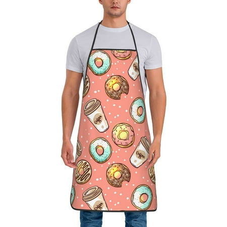 Apron for Men Women Cartoon Coffee Donut Print Waterproof Chef Kitchen Baking Apron with Long Ties Aprons for Cooking Baking and Gardening Kitchen Collection
Apron for Men Women Cartoon Coffee Donut Print Waterproof Chef Kitchen Baking Apron with Long Ties Aprons for Cooking Baking and Gardening Kitchen Collection