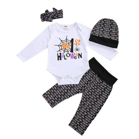 Four Piece Baby’s Clothes Funny Pumpkin/Spider Long Sleeve Jumpsuit and Print Long Pants with Headband Hat
Four Piece Baby’s Clothes Funny Pumpkin/Spider Long Sleeve Jumpsuit and Print Long Pants with Headband Hat