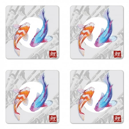 Koi Fish Coaster Set of 4 Watercolor Style Japanese Animals Couple Design Grunge Brushstrokes Based Paint Square Hardboard Gloss Coasters Standard Size Blue Orange by Ambesonne
Koi Fish Coaster Set of 4 Watercolor Style Japanese Animals Couple Design Grunge Brushstrokes Based Paint Square Hardboard Gloss Coasters Standard Size Blue Orange by Ambesonne