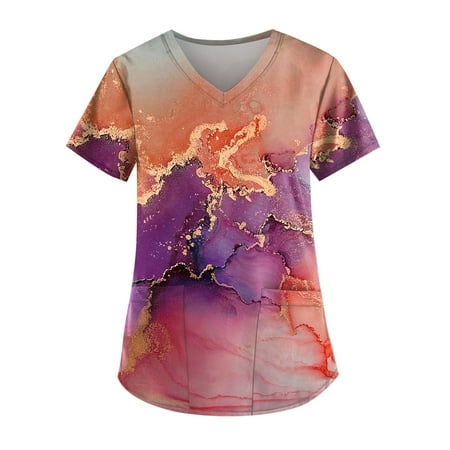 Yubatuo Independence Day Women Plus Size Scrubs Top with Pockets V-Neck Short Sleeve Printed Work Blouse for Women Purple 4XL
Yubatuo Independence Day Women Plus Size Scrubs Top with Pockets V-Neck Short Sleeve Printed Work Blouse for Women Purple 4XL