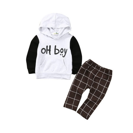 Diconna 2pcs Baby Boy Tracksuit Oh Boy Sweatshirt Tops+Long Plaid Pants Outfits Set Long Sleeve Children Boys Clothes 0-4Y
Diconna 2pcs Baby Boy Tracksuit Oh Boy Sweatshirt Tops+Long Plaid Pants Outfits Set Long Sleeve Children Boys Clothes 0-4Y