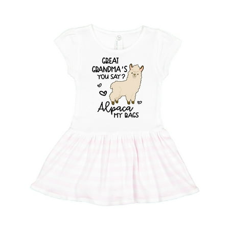 Inktastic Great Grandma s You Say Alpaca My Bags Gift Toddler Girl Dress
Inktastic Great Grandma s You Say Alpaca My Bags Gift Toddler Girl Dress
