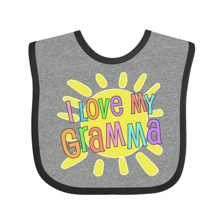 Inktastic I Love my Gramma- sun and rainbow letters Gift Baby Boy or Baby Girl Bib