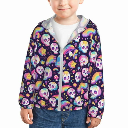 Lukts Skull colorful mushroom rainbow Print Children s Long-Sleeved Sun Protection Clothing Hooded Sweatshirts for Boys and Girls Outdoor Sports-2 Years
Lukts Skull colorful mushroom rainbow Print Children s Long-Sleeved Sun Protection Clothing Hooded Sweatshirts for Boys and Girls Outdoor Sports-2 Years