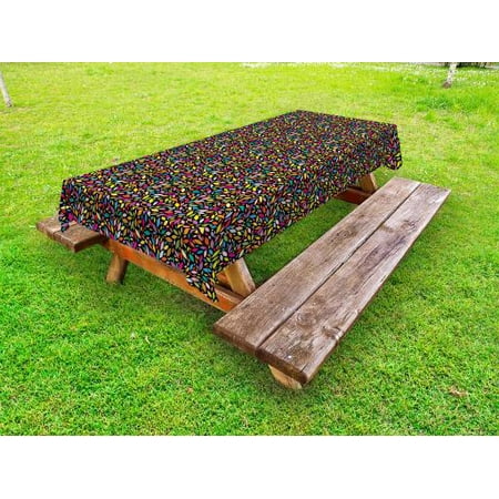 Colorful Outdoor Tablecloth Abstract Pattern with Floral Elements Lively Colored Petals on Black Background Decorative Washable Fabric Picnic Tablecloth 58 X 120 Inches Multicolor by Ambesonne
Colorful Outdoor Tablecloth Abstract Pattern with Floral Elements Lively Colored Petals on Black Background Decorative Washable Fabric Picnic Tablecloth 58 X 120 Inches Multicolor by Ambesonne