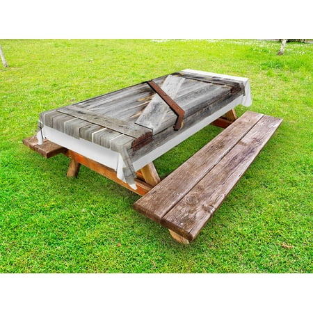 Rustic Outdoor Tablecloth Aged Wood Barn Door with Rusty Crossed Locks Abandoned Ancient Western Farmhouse Design Decorative Washable Fabric Picnic Tablecloth 58 X 104 Inches Brown by Ambesonne
Rustic Outdoor Tablecloth Aged Wood Barn Door with Rusty Crossed Locks Abandoned Ancient Western Farmhouse Design Decorative Washable Fabric Picnic Tablecloth 58 X 104 Inches Brown by Ambesonne