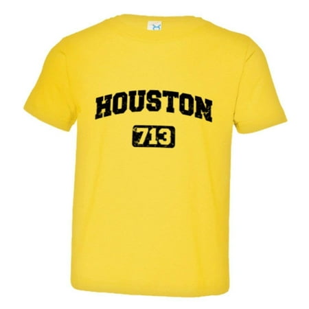PleaseMeTees™ Toddler Houston 713 Area Code Distressed HQ Tee