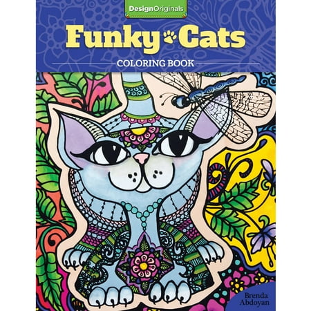 Design Originals Funky Cats Coloring Book Adult Coloring Book