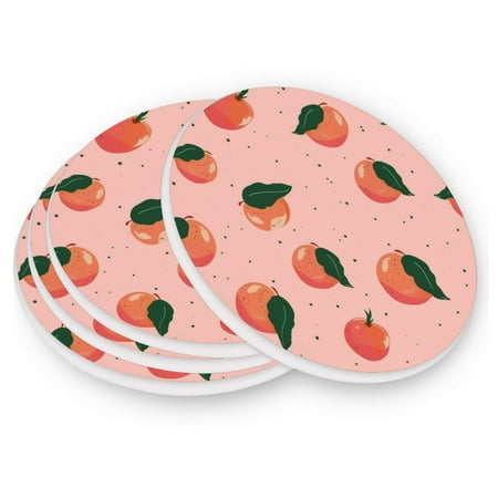 Round Coasters Modern Style Ceramic Coaster Waterproof and Durable Drink Coaster Coasters set of 4 Customizable Coasters 1pc Peaches Pattern
Round Coasters Modern Style Ceramic Coaster Waterproof and Durable Drink Coaster Coasters set of 4 Customizable Coasters 1pc Peaches Pattern