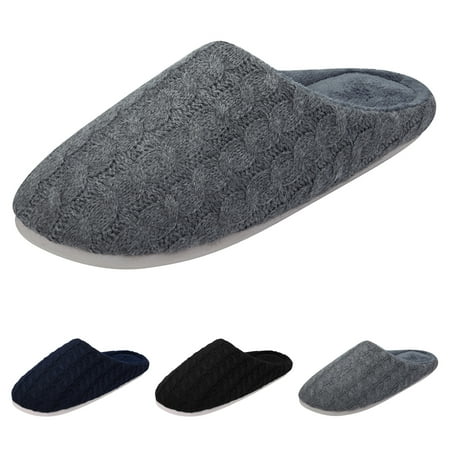 DODOING Men s Slippers Knitted Cotton House Shoes Anti -skid Slippers Memory Foam Indoor Outdoor Black/ Grey/ Navy Blue
DODOING Men s Slippers Knitted Cotton House Shoes Anti -skid Slippers Memory Foam Indoor Outdoor Black/ Grey/ Navy Blue