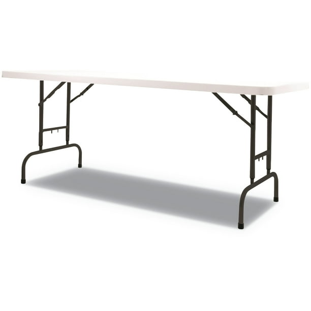 Alera Adjustable Height Plastic Folding Table, 72w x 29 5/8d x 29 1/4 to 37 1/8h, White -ALEPT72AHW