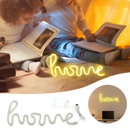 jsaierl USB Battery Box Dual Use Home Shape Latex Neon Atmosphere Night Light