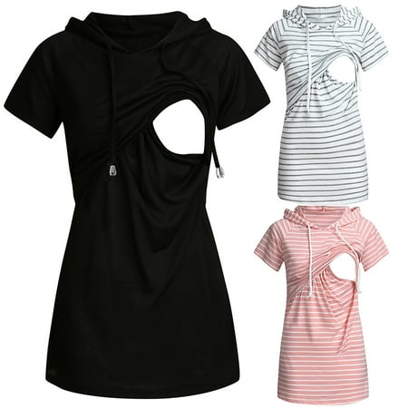 Tejiojio Maternity/Labor/Nursing Clothing Clearance Women Maternity Striped Maternity Top Short Sleeve Hooded Nursing T-shirt
Tejiojio Maternity/Labor/Nursing Clothing Clearance Women Maternity Striped Maternity Top Short Sleeve Hooded Nursing T-shirt
