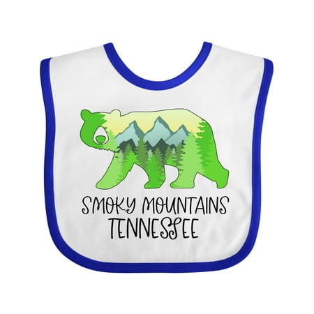 Inktastic Smoky Mountains Tennessee- Mountains and Bear Shape Gift Baby Boy or Baby Girl Bib