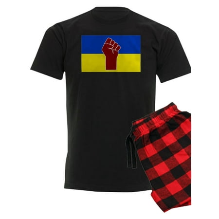 CafePress - Ukrainian Flag With Fist Pajamas - Men s Dark Pajamas