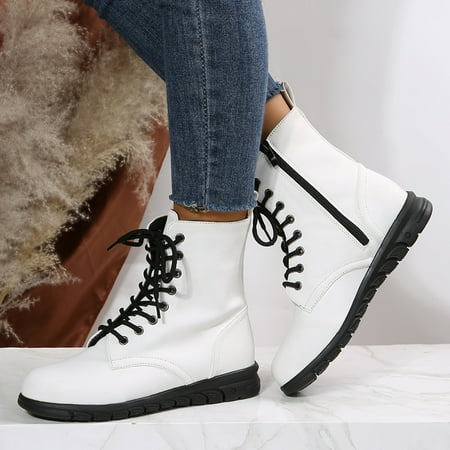 Women‘s Ankle Flat Boots Solid Color Side Zipper Lace Up Faux Leather Shoes Women‘s Footwear
Women‘s Ankle Flat Boots Solid Color Side Zipper Lace Up Faux Leather Shoes Women‘s Footwear