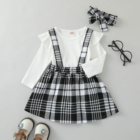 NIUREDLTD Baby Girls Cotton Plaid Autumn Long Sleeve Ribbed Romper Bodysuit Suspender Dress Headbands Set Clothes
NIUREDLTD Baby Girls Cotton Plaid Autumn Long Sleeve Ribbed Romper Bodysuit Suspender Dress Headbands Set Clothes