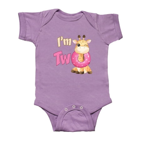 Inktastic I m Two Giraffe Gift Baby Boy or Baby Girl Bodysuit