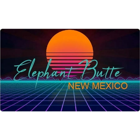 Elephant Butte New Mexico 4 X 2.25-Inch Fridge Magnet Retro Neon Design