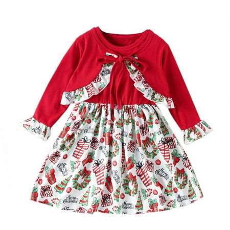 Fesfesfes Christmas Fall Winter Dress Set Baby Girls Long Sleeve Dress Set Cape Coat Print Sleeveless Dress Two Piece Set Clearance Under $10
Fesfesfes Christmas Fall Winter Dress Set Baby Girls Long Sleeve Dress Set Cape Coat Print Sleeveless Dress Two Piece Set Clearance Under $10