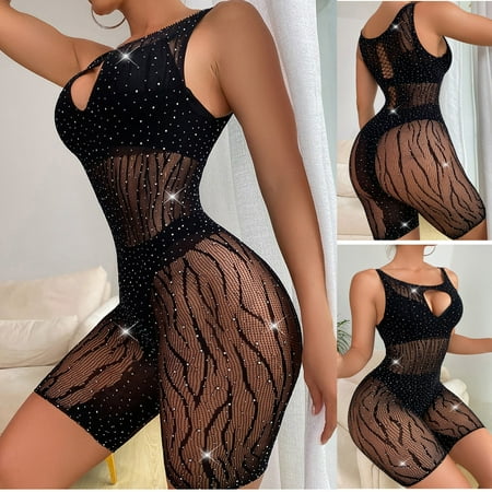 Podplug Women Fishing Net Sexy Babydoll Lingerie Sleepwear Rhinestone Bodysuit Swimsuit Blouse
Podplug Women Fishing Net Sexy Babydoll Lingerie Sleepwear Rhinestone Bodysuit Swimsuit Blouse