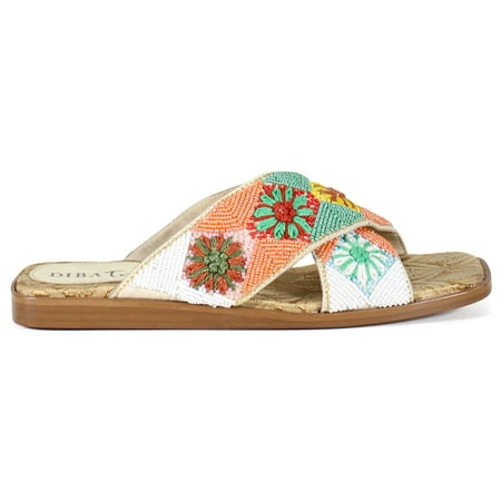 Diba True Womens Fast Pace Flat Beaded Casual Sandals Casual