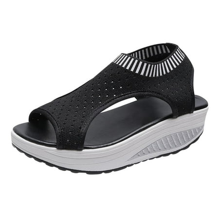 Kukoosong Comfy Women Sandals Fashion Women Mesh Shoes Summer Sandals Peep Toe Thick Bottom Comfortable Shoes Wedge Sandals Black 40
Kukoosong Comfy Women Sandals Fashion Women Mesh Shoes Summer Sandals Peep Toe Thick Bottom Comfortable Shoes Wedge Sandals Black 40