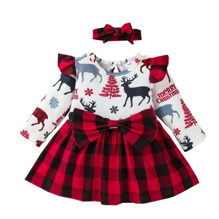 Toddler Girls Outfit Christmas Winter Long Sleeve Christmas Tree Prints Plaid Dress With Headband 2Pcs Outfits Clothes Set
Toddler Girls Outfit Christmas Winter Long Sleeve Christmas Tree Prints Plaid Dress With Headband 2Pcs Outfits Clothes Set