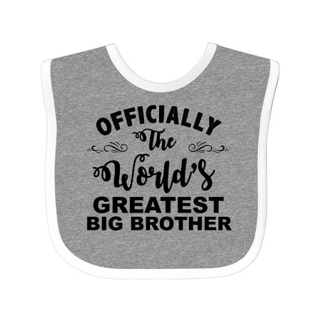 Inktastic Officially the World s Greatest Big Brother Gift Baby Boy Bib