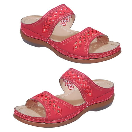 huanledash Women Faux Leather Anti Slip Low Wedge Sandals Hollow out Platform Slippers
huanledash Women Faux Leather Anti Slip Low Wedge Sandals Hollow out Platform Slippers