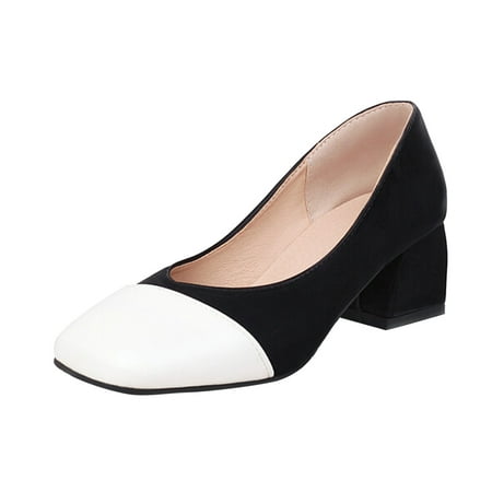 PMUYBHF Female Sandals Women Heels Closed Toe Ladies Fashion Color Blocking Leather Shallow Mouth Square Head Thick Heel Casual Single Shoes 37 Black
PMUYBHF Female Sandals Women Heels Closed Toe Ladies Fashion Color Blocking Leather Shallow Mouth Square Head Thick Heel Casual Single Shoes 37 Black