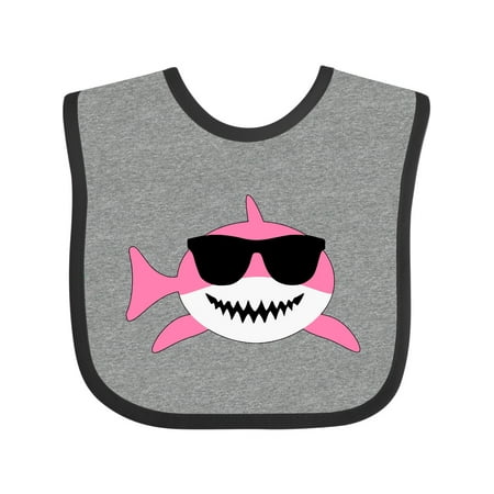 Inktastic Cute Pink Shark with Sunglasses Gift Baby Boy or Baby Girl Bib