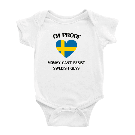 I m Proof Mommy Can t Resist Swedish Guys Baby Bodysuit Baby Clothes (White 0-3 Months)
I m Proof Mommy Can t Resist Swedish Guys Baby Bodysuit Baby Clothes (White 0-3 Months)