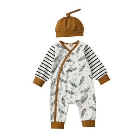 ASEIDFNSA Baby Clothes Toddler Outfits for Boys Baby Unisex Cotton Feather Print Autumn Long Sleeve Romper Jumpsuit Hat Set Clothes
ASEIDFNSA Baby Clothes Toddler Outfits for Boys Baby Unisex Cotton Feather Print Autumn Long Sleeve Romper Jumpsuit Hat Set Clothes