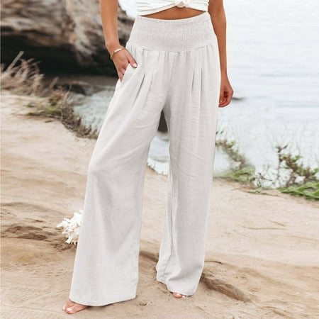 YOLAI High Waist Wide Leg Palazzo Lounge Pants For Women Smocked Elastic Waist Loose Comfy Casual Pajama Pants Pockets
YOLAI High Waist Wide Leg Palazzo Lounge Pants For Women Smocked Elastic Waist Loose Comfy Casual Pajama Pants Pockets