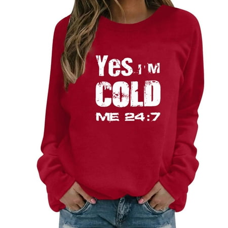 jsaierl Yes I m Cold Me 24/7 Sweatshirt for Women Long Sleeve Letter Pattern Top Casual Crewneck Sweatshirt Dressy Casual Pullover Christmas Gifts for Teen Girls
jsaierl Yes I m Cold Me 24/7 Sweatshirt for Women Long Sleeve Letter Pattern Top Casual Crewneck Sweatshirt Dressy Casual Pullover Christmas Gifts for Teen Girls