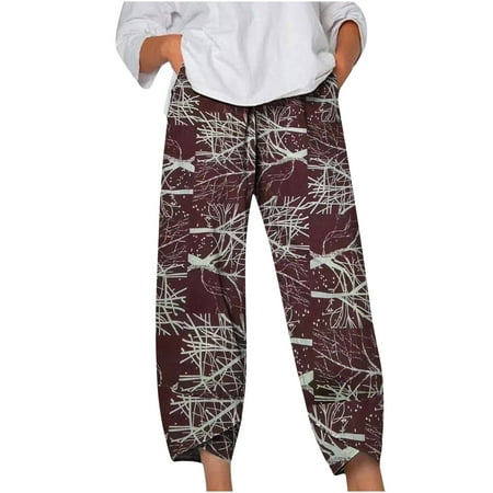 Dadaria Wide Leg Boho Pants for Women Summer Printing Ankle Length Pants Pokets Elastic Trousers Long Harem Pant Wine M Female
Dadaria Wide Leg Boho Pants for Women Summer Printing Ankle Length Pants Pokets Elastic Trousers Long Harem Pant Wine M Female