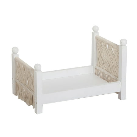 1pc Newborn Photography Prop Baby Crib Shooting Assisted Wood Hand-woven Bed