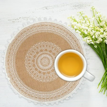 HANXIULIN Simple Style Hand-Woven Jute Placemat Retro Restaurant Cotton and Linen Vase Cushion Home Decor
HANXIULIN Simple Style Hand-Woven Jute Placemat Retro Restaurant Cotton and Linen Vase Cushion Home Decor