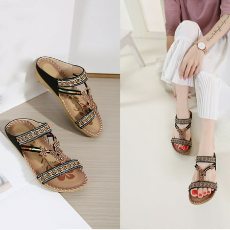 Fanxing Women s Casual Bohemia Sandals Ethinc Style Rhinestones Sandals Soft Sole Open Toe Beach Slides Slippers for Girls
Fanxing Women s Casual Bohemia Sandals Ethinc Style Rhinestones Sandals Soft Sole Open Toe Beach Slides Slippers for Girls