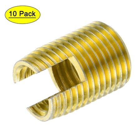 M12 M16x22mm Threaded Inserts 45# Carbon Steel Zinc Plating Gold 10 Pack