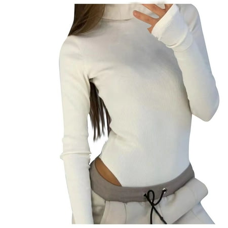 Henpk Corset Tops for Women Womens Solid Rompers Jumpsuit High-Necked Long Sleeve Jumpsuit Bodysuit
Henpk Corset Tops for Women Womens Solid Rompers Jumpsuit High-Necked Long Sleeve Jumpsuit Bodysuit