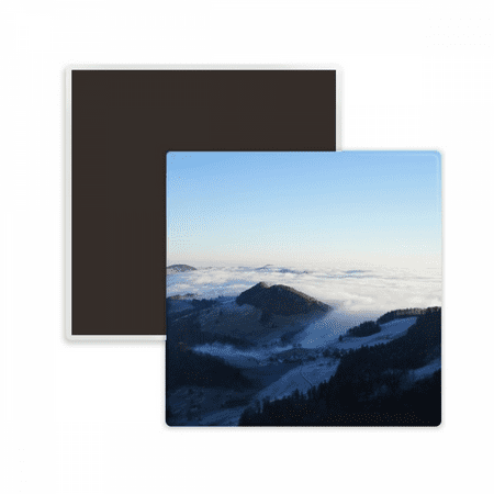 Mountain Sky Clouds Fog Nature Town Square Ceracs Fridge Magnet Keepsake Memento
