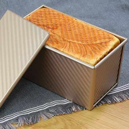 Big Clearance! Baking Bread Pan with Lid Meat / Toast- Non Stick Bakeware Mould with Cover - Golden Corrugated Carbon Steel with Lid for Oven Baking Gold (7.9 x 4.3 x 4.5 inch)
Big Clearance! Baking Bread Pan with Lid Meat / Toast- Non Stick Bakeware Mould with Cover - Golden Corrugated Carbon Steel with Lid for Oven Baking Gold (7.9 x 4.3 x 4.5 inch)