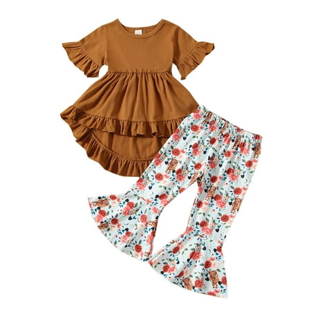 Ma&Baby Little Kids Toddler Baby Girl 2Pcs Spring Outfits Short Sleeve Ruffle Tops + Floral Flare Pants Set
Ma&Baby Little Kids Toddler Baby Girl 2Pcs Spring Outfits Short Sleeve Ruffle Tops + Floral Flare Pants Set