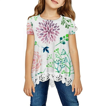 Babysbule New Arrivals Kids Tops Deals Toddler Baby Girl Comfortable Cute Color Floral Print Lace Short Sleeve T-shirt Tops
Babysbule New Arrivals Kids Tops Deals Toddler Baby Girl Comfortable Cute Color Floral Print Lace Short Sleeve T-shirt Tops