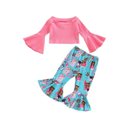 Gureui Baby Girls Clothes Outfits Ribbed Flared Long Sleeve T-shirt Tops and Casual Cartoon/ Floral Print Flare Pants
Gureui Baby Girls Clothes Outfits Ribbed Flared Long Sleeve T-shirt Tops and Casual Cartoon/ Floral Print Flare Pants