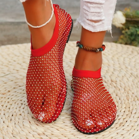 TUOBKE Women‘s Hollow Out Flat Sandals Rhinestone Mesh Slip On Summer Shoes Fashion Outdoor Beach Sandals
TUOBKE Women‘s Hollow Out Flat Sandals Rhinestone Mesh Slip On Summer Shoes Fashion Outdoor Beach Sandals